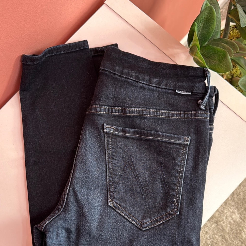 MOTHER High Waisted Looker Skinny Jeans in Coffee, Tea, or Me?